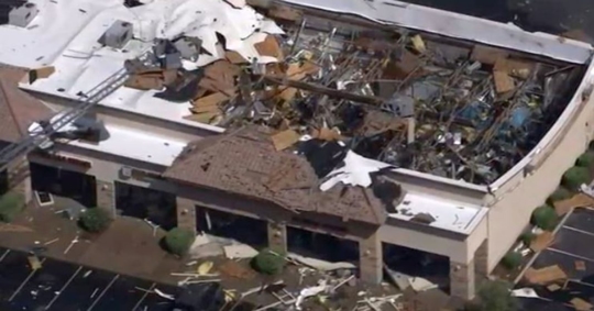 View of the building after an explosion